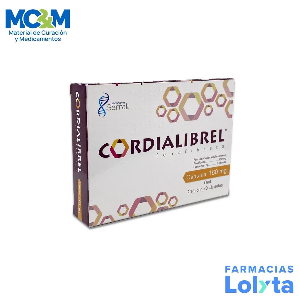 FENOFIBRATO 160 MG C/30 CAP CORDIALIBREL LAB SERRAL