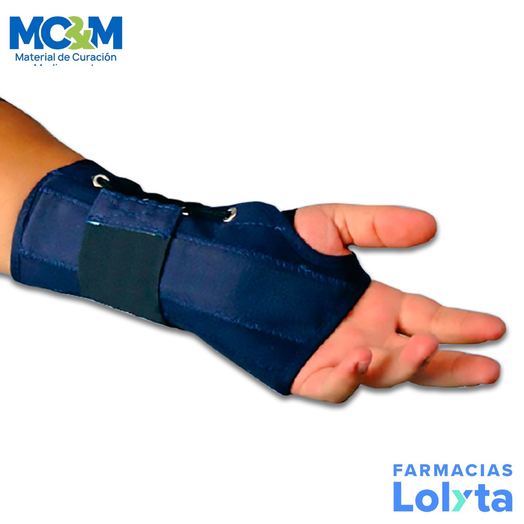 FERULA PARA MUÑECA CON VARILLA EN LONA ALGODON MEDIANA DERECHA MH-231 BIONIKA