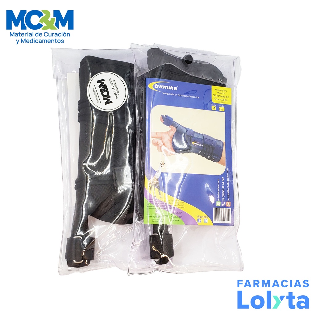 FERULA PARA MUÑECA SINDROME DE QUERVAINS DERECHA MEDIANA MH-229 BIONIKA