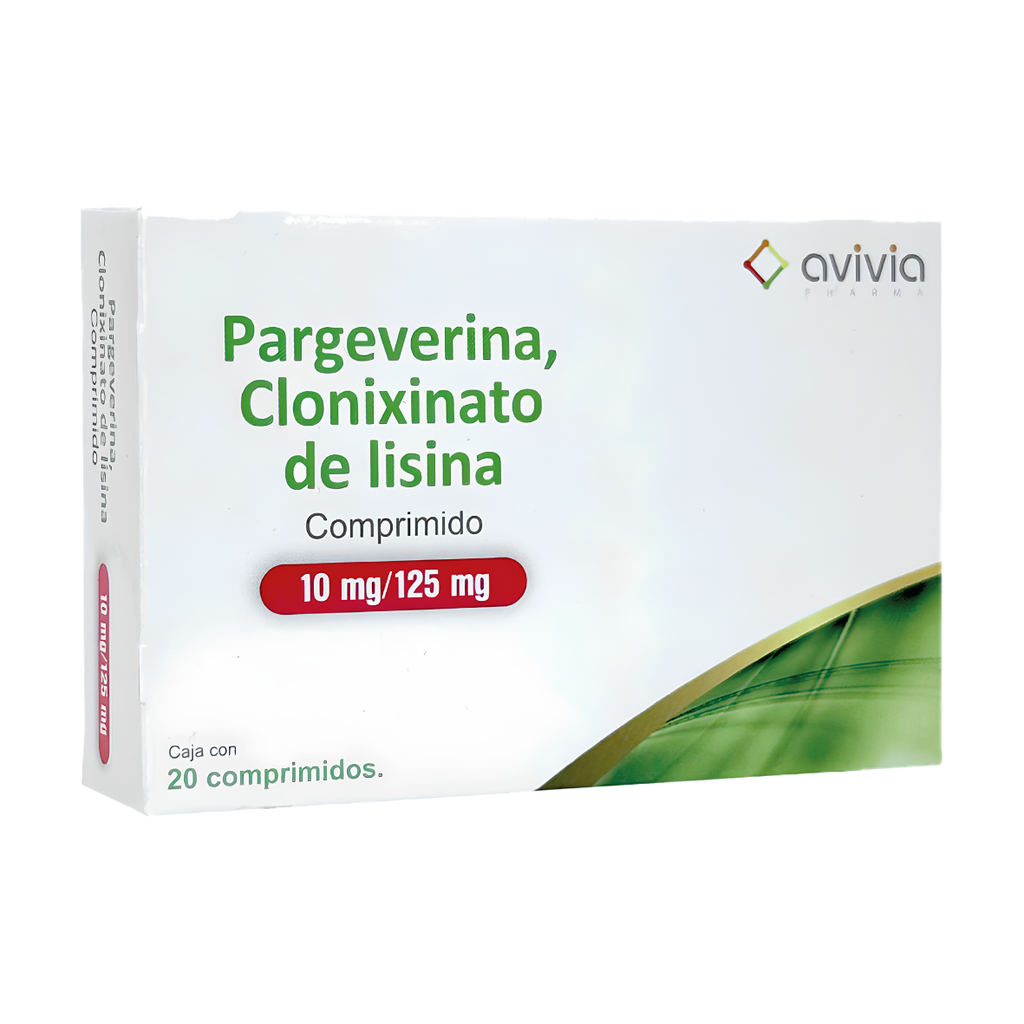 [2454] PARGEVERINA CLONIXINATO DE LISINA 10/125 MG C/20 COMPRIMIDOS LAB AVIVIA