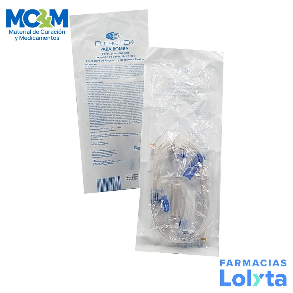 FLEBOTEK PARA BOMBA EQUIPO PARA VENOCLISIS LAB PISA