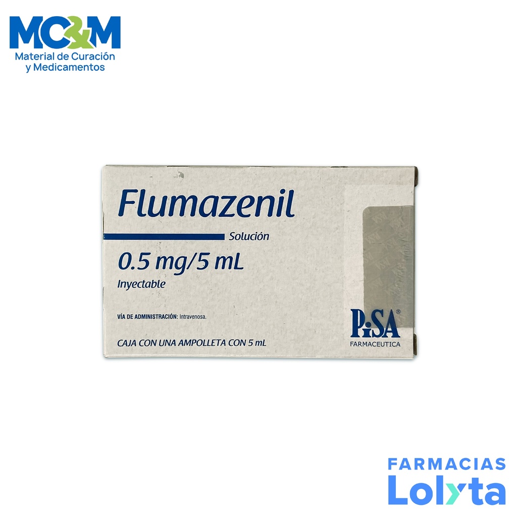 FLUMAZENIL SOL INY 0.5 MG/5 ML C/1 AMP LAB PISA GRUPO II