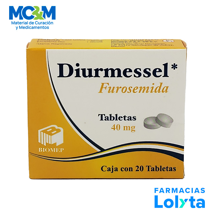 FUROSEMIDA 40 MG C/20 TAB DIURMESSEL LAB BIOMEP