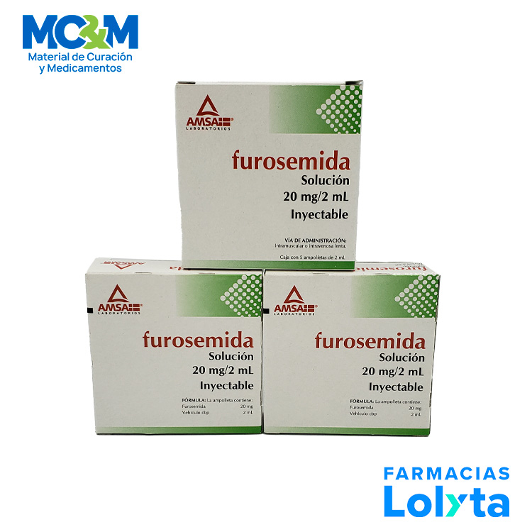 FUROSEMIDA SOL INY 20MG/2ML C/5 AMP AMSA