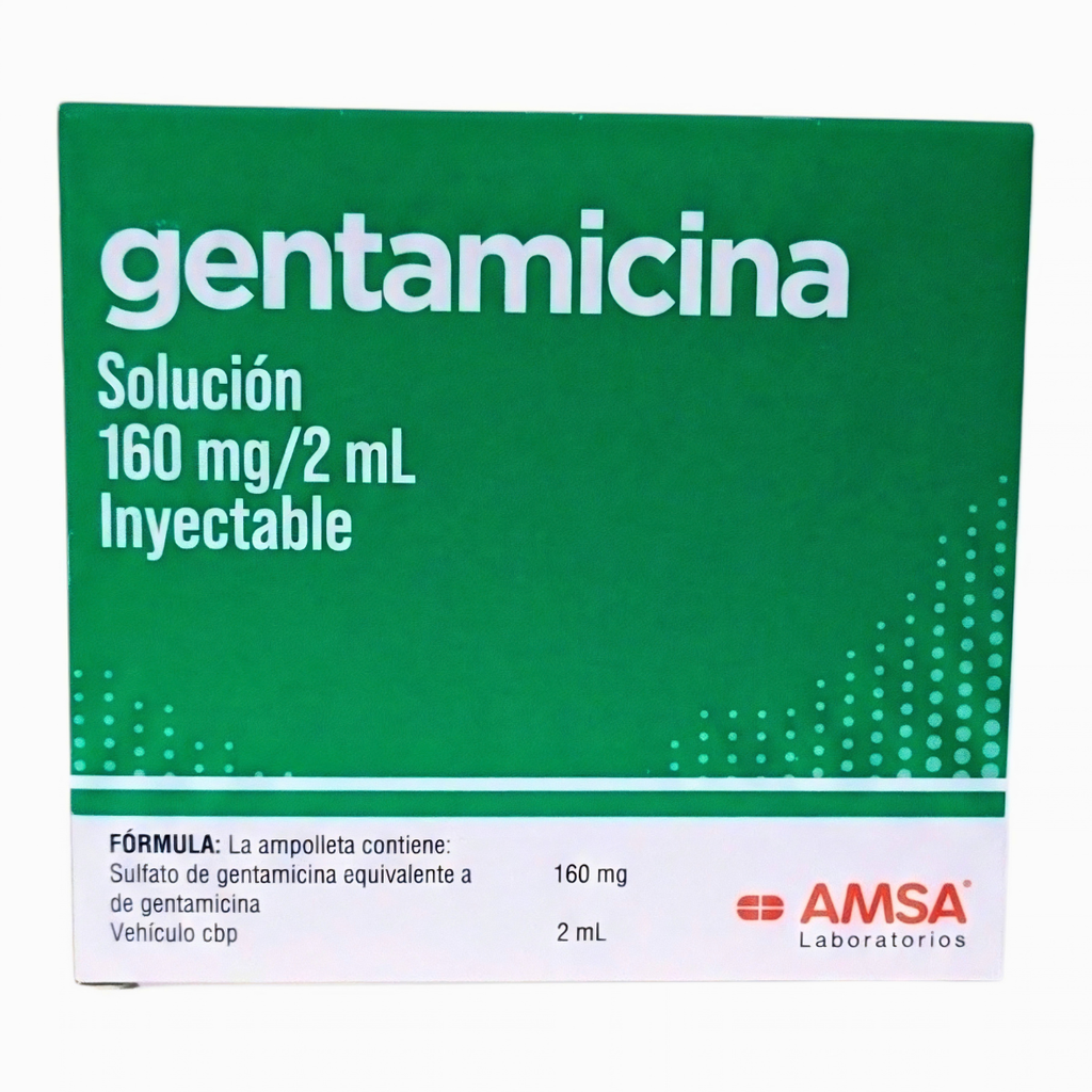 GENTAMICINA SOL INY 160 MG/2 ML C/5 AMSA