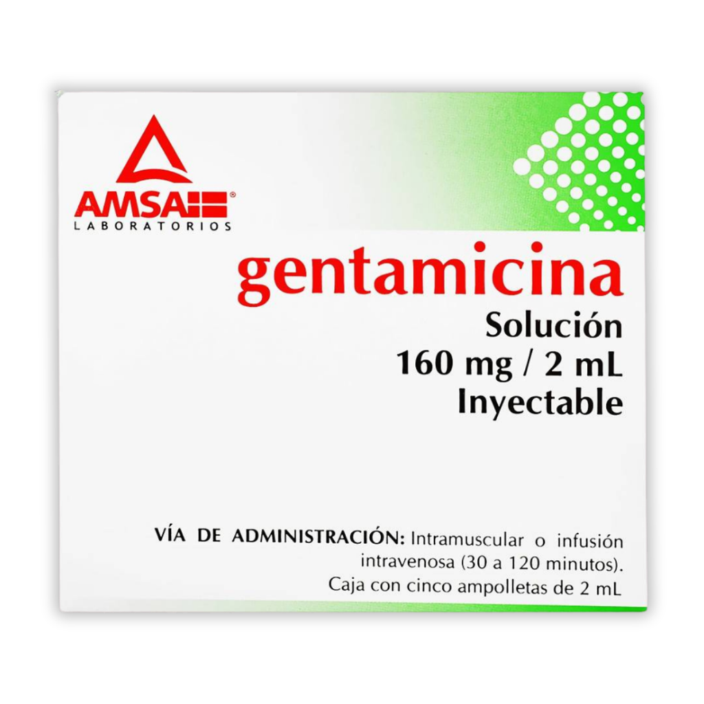 GENTAMICINA SOL INY 160 MG/2 ML LAB AMSA