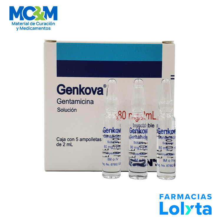 GENTAMICINA SOL INY 80MG/2ML C/5 AMP GENKOVA LAB SONS
