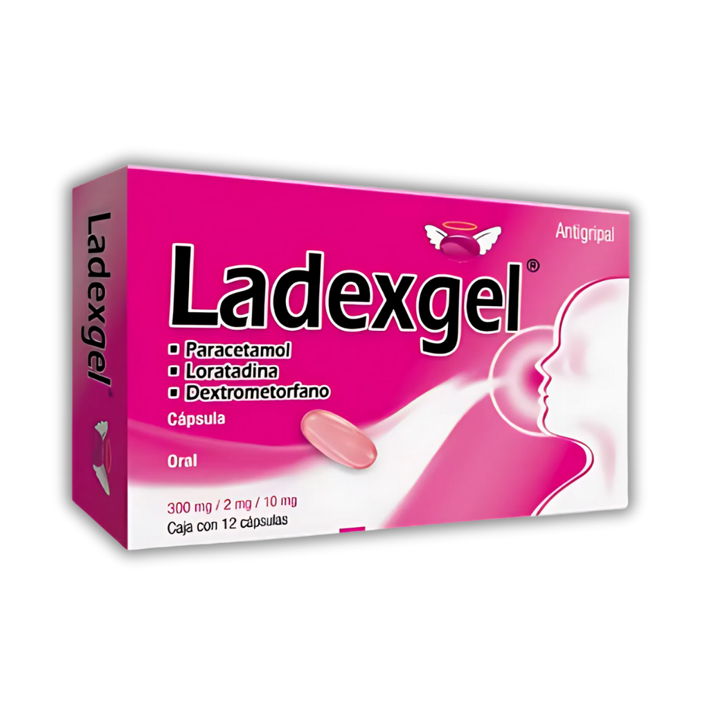 PARACETAMOL LORATADINA DEXTROMETORFANO 300/2/10 MG C/12 CAP LADEXGEL LAB PROGELA
