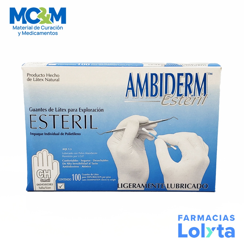 GUANTE ESTERIL CHICO C/100 AMBIDERM