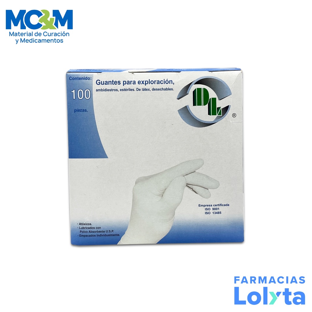 GUANTE ESTERIL GRANDE C/100 DENTILAB