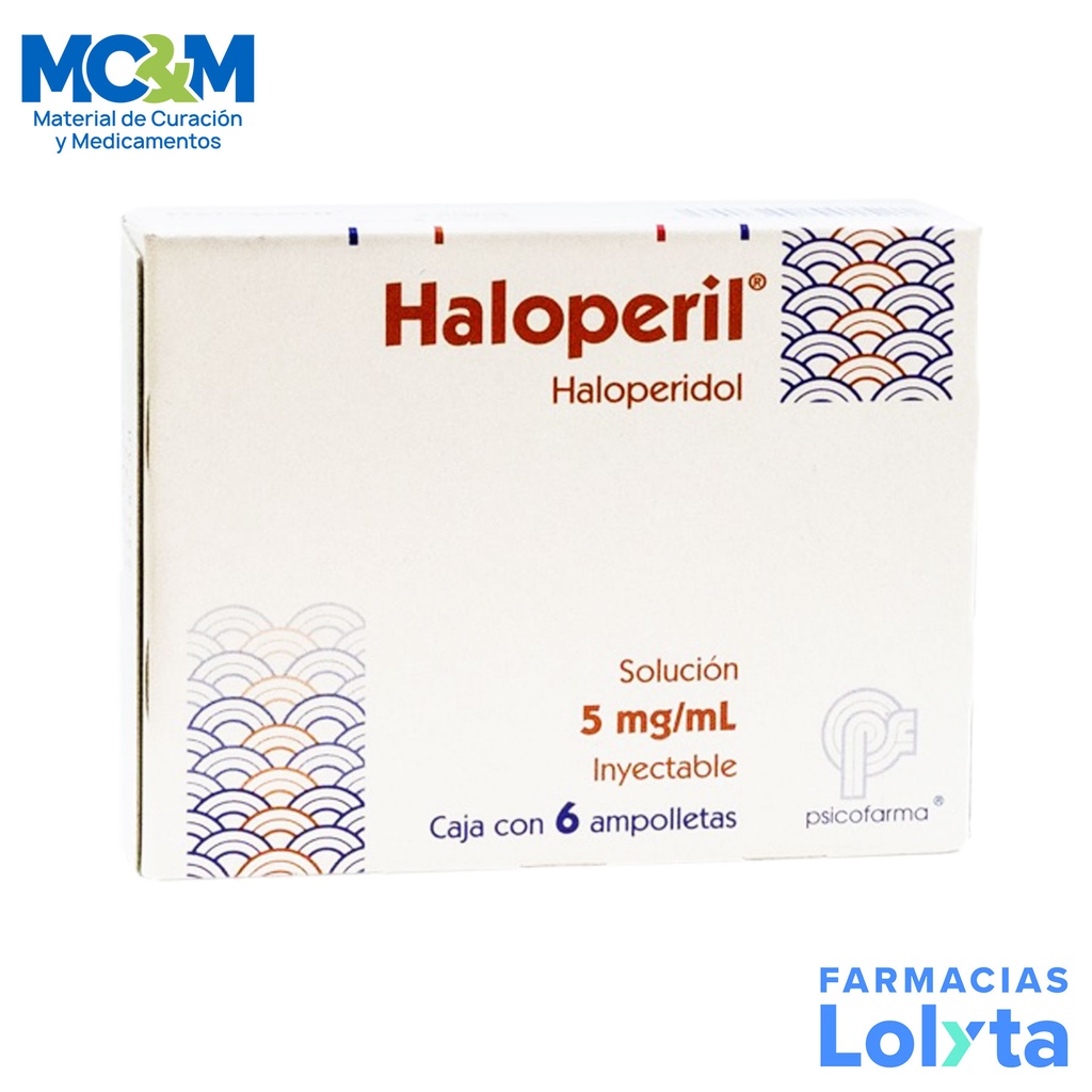 HALOPERIDOL SOL INY 5 MG/ML C/6 AMP HALOPERIL LAB PSICOFARMA