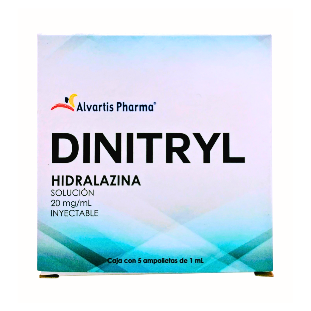 HIDRALAZINA SOL INY 20 MG/ML C/5 AMP DINITRYL LAB ALVARTIS PHARMA
