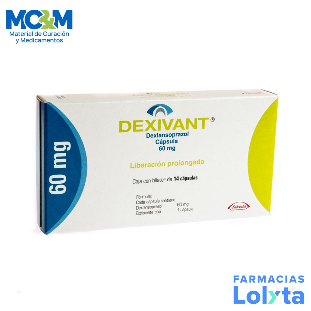 DEXIVANT 60 MG C/14 CAP LIBERACION RETARDADA DEXLANSOPRAZOL LAB TAKEDA