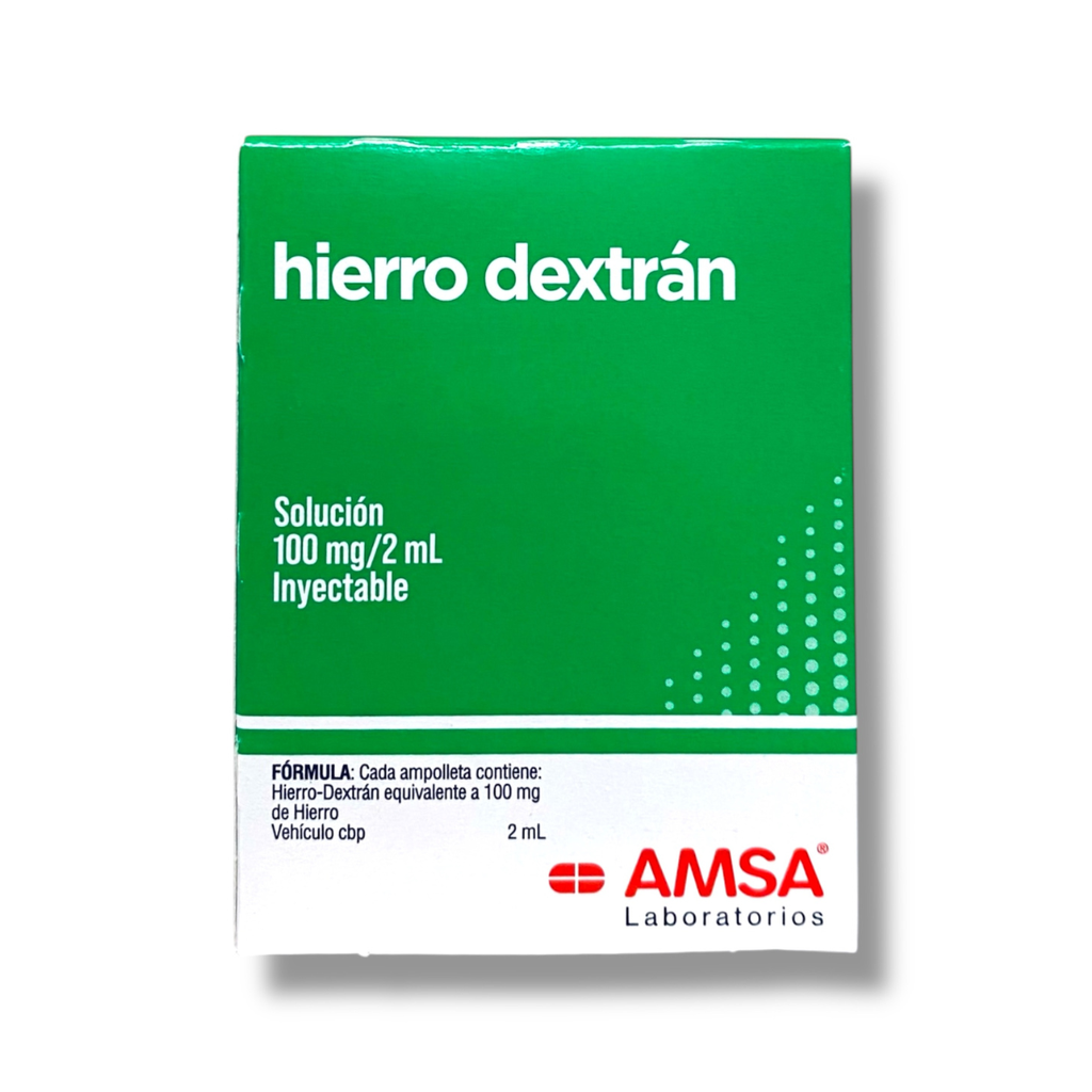 HIERRO DEXTRAN SOL INY 100MG/2ML C/3 AMP LAB AMSA