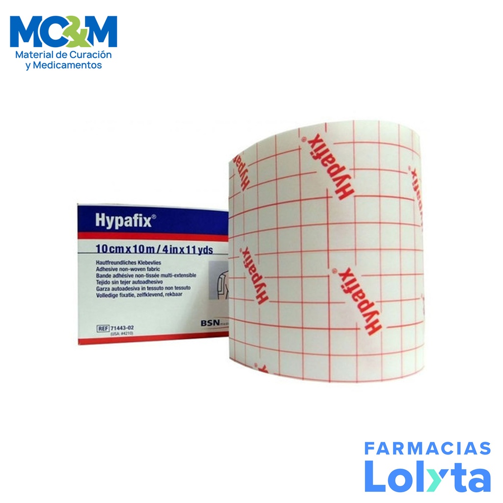 LEUKOPLAST HYPAFIX 10 CM X 10 M GASA ADHESIVA PARA FIJACION DE APOSITOS REF 71443-02 BSN