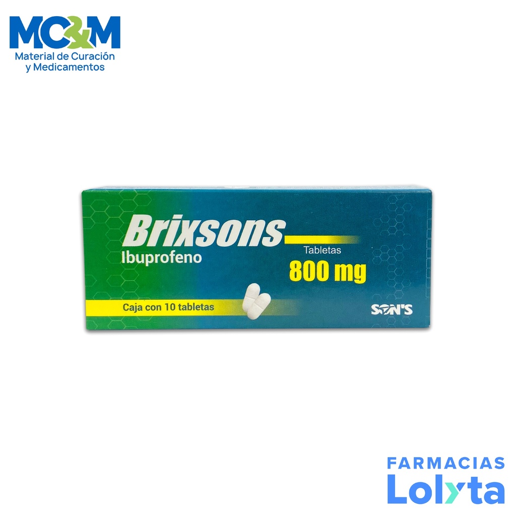 IBUPROFENO 800 MG C/10 TAB BRIXSONS LAB SONS