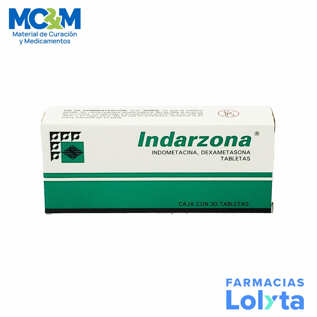 INDOMETACINA DEXAMETASONA 25/0.5 MG C/30 TAB INDARZONA LAB STREGER