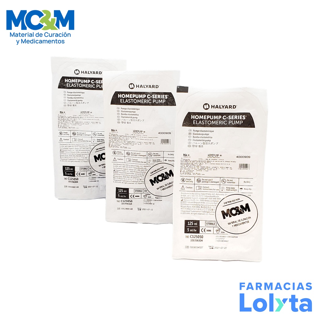 INFUSOR ELASTOMERICO 125 ML 5 ML/H HOMEPUMP C LAB PISA