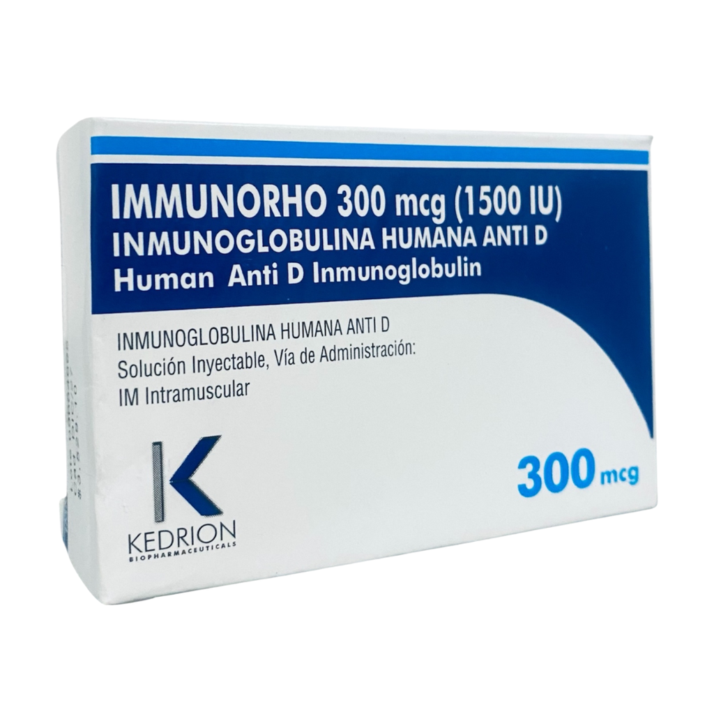 INMUNOGLOBULINA HUMANA ANTI-D SOL INY 300 MCG/2 ML IMMUNORHO LAB KEDRION (RF)