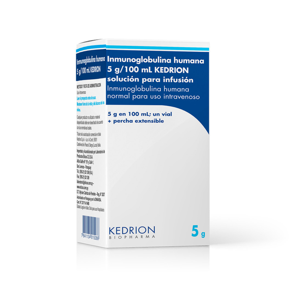 INMUNOGLOBULINA KEDRIGAMMA SOL INY 5 G/100 ML INMUNOGLOBULINA HUMANA NORMAL LAB KEDRION BIOPHARMA (RF)