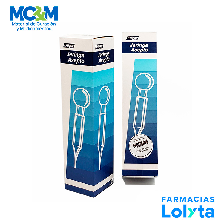 JERINGA ASEPTO DE VIDRIO PARA IRRIGACION 120 ML EDIGAR