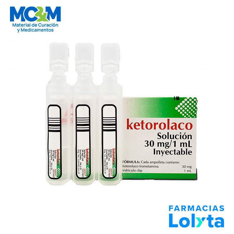 KETOROLACO SOL INY 30 MG/ML C/3 AMP LAB AMSA (PLASTICO)