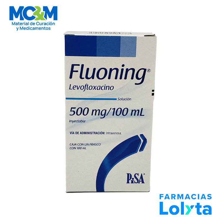LEVOFLOXACINO SOL INY 500 MG/100 ML FLUONING LAB PISA
