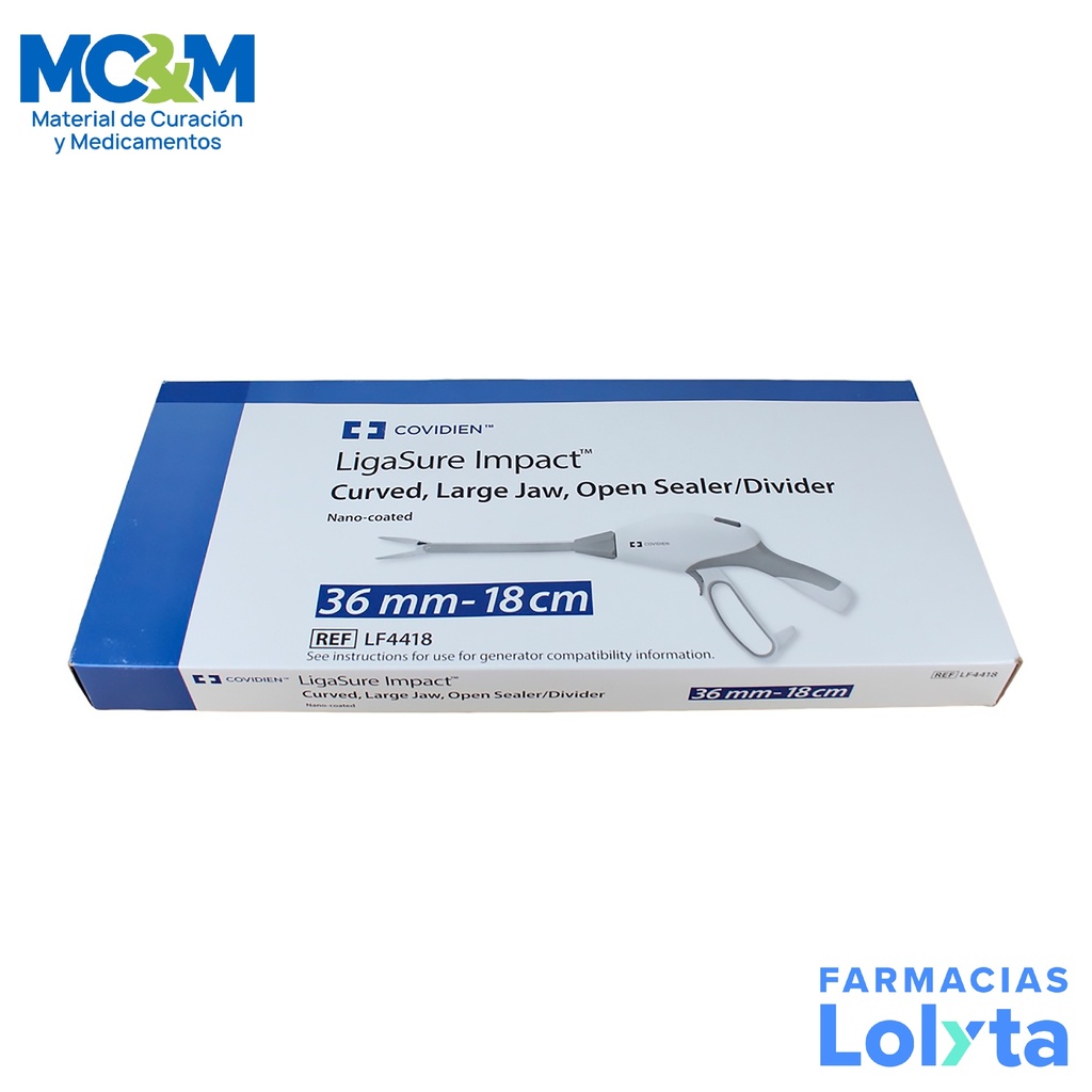 PINZA LIGASURE IMPACT LARGE JAW 36 MM 18 CM REF LF4418 COVIDIEN