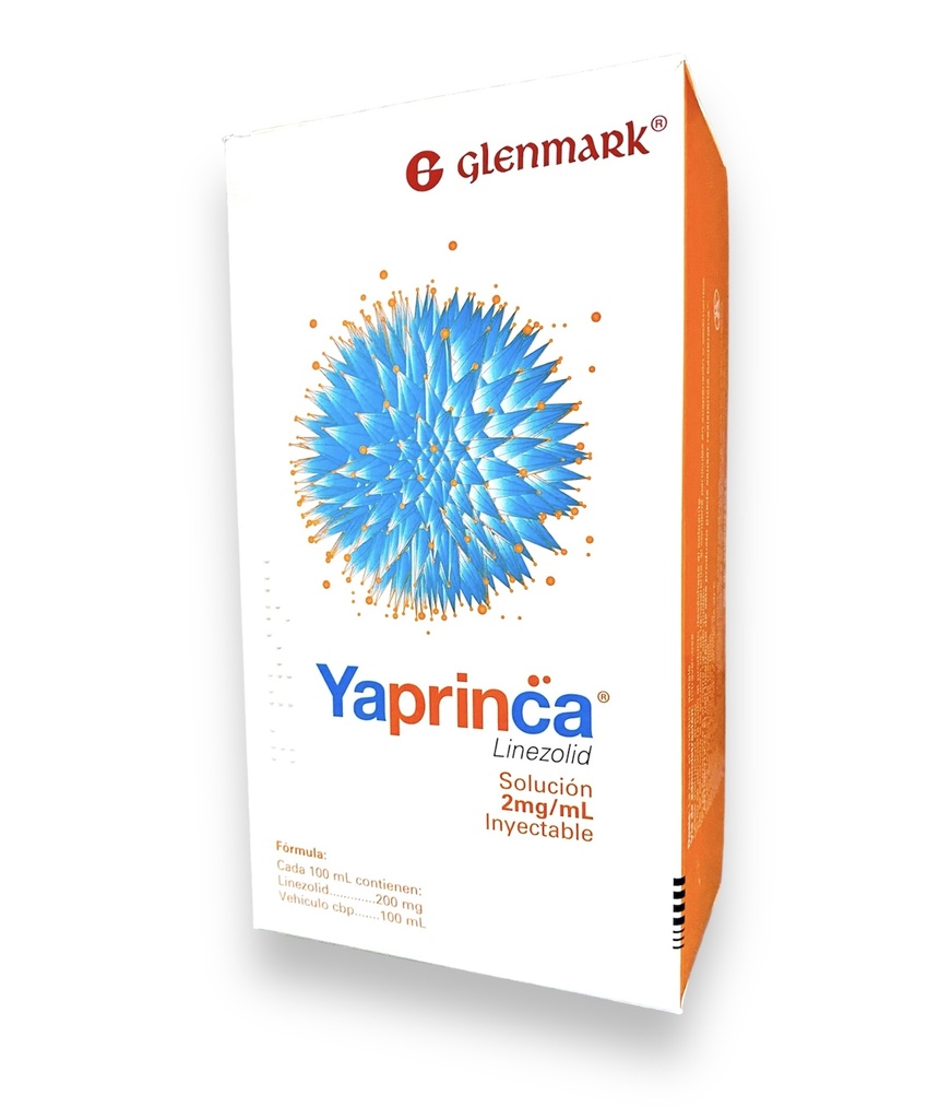 LINEZOLID SOL INY 2 MG/ML C/300 ML YAPRINCA (BOLSA 600 MG) LAB GLENMARK