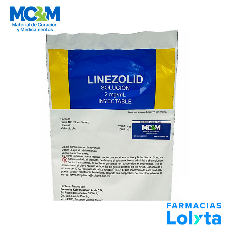 LINEZOLID SOL INY 600MG/300ML 200MG INVIONEZO FRESENIUS