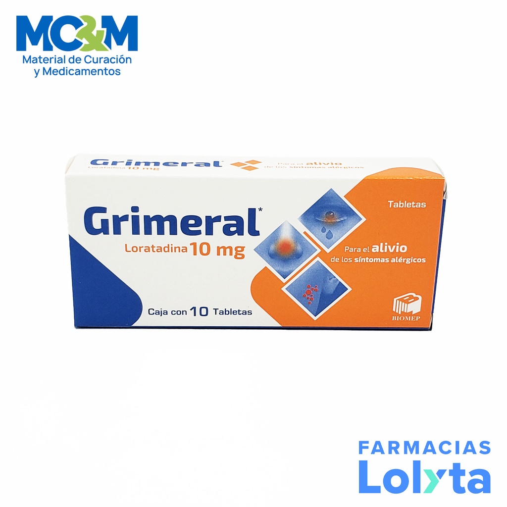 LORATADINA 10 MG C/10 TAB GRIMERAL LAB BIOMEP