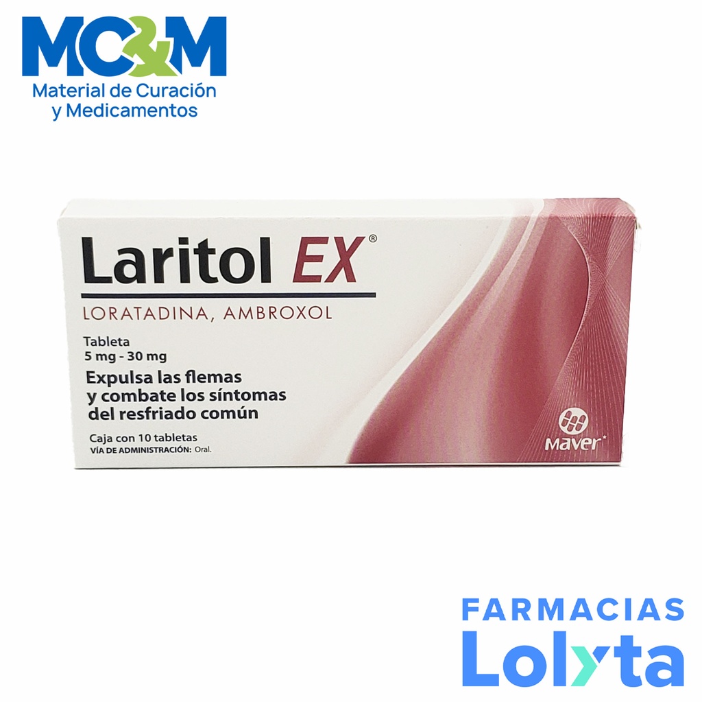 LORATADINA AMBROXOL 5/30MG C/10 TAB LARITOL EX LAB MAVER