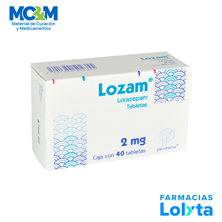 LORAZEPAM 2 MG C/40 TAB LOZAM LAB PSICOFARMA GRUPO II