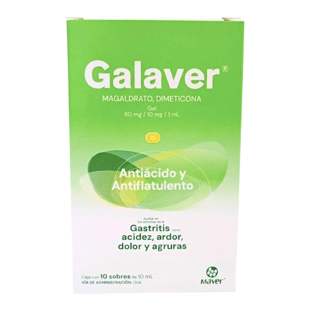 MAGALDRATO DIMETICONA GEL 80/10 MG/ML C/10 SOBRES 10 ML GALAVER LAB MAVER