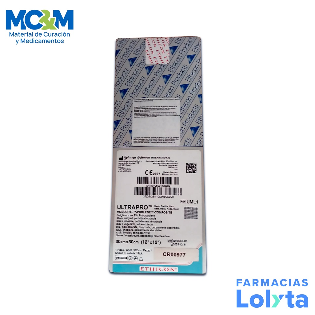 MALLA ULTRAPRO 30 X 30 CM JOHNSON