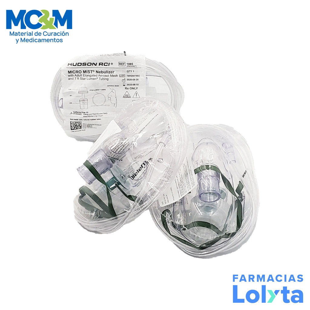 MICRONEBULIZADOR CON MASCARILLA ADULTO MICRO MIST REF HUDRHS1885U HUDSON