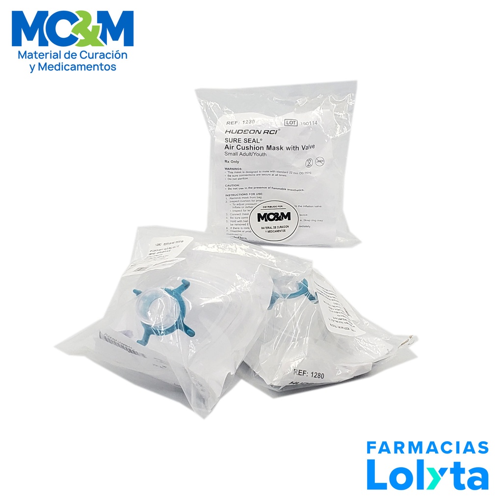 MASCARILLA PARA ANESTESIA #3 ADULTO CHICA VERDE REF 1280 HUDSON