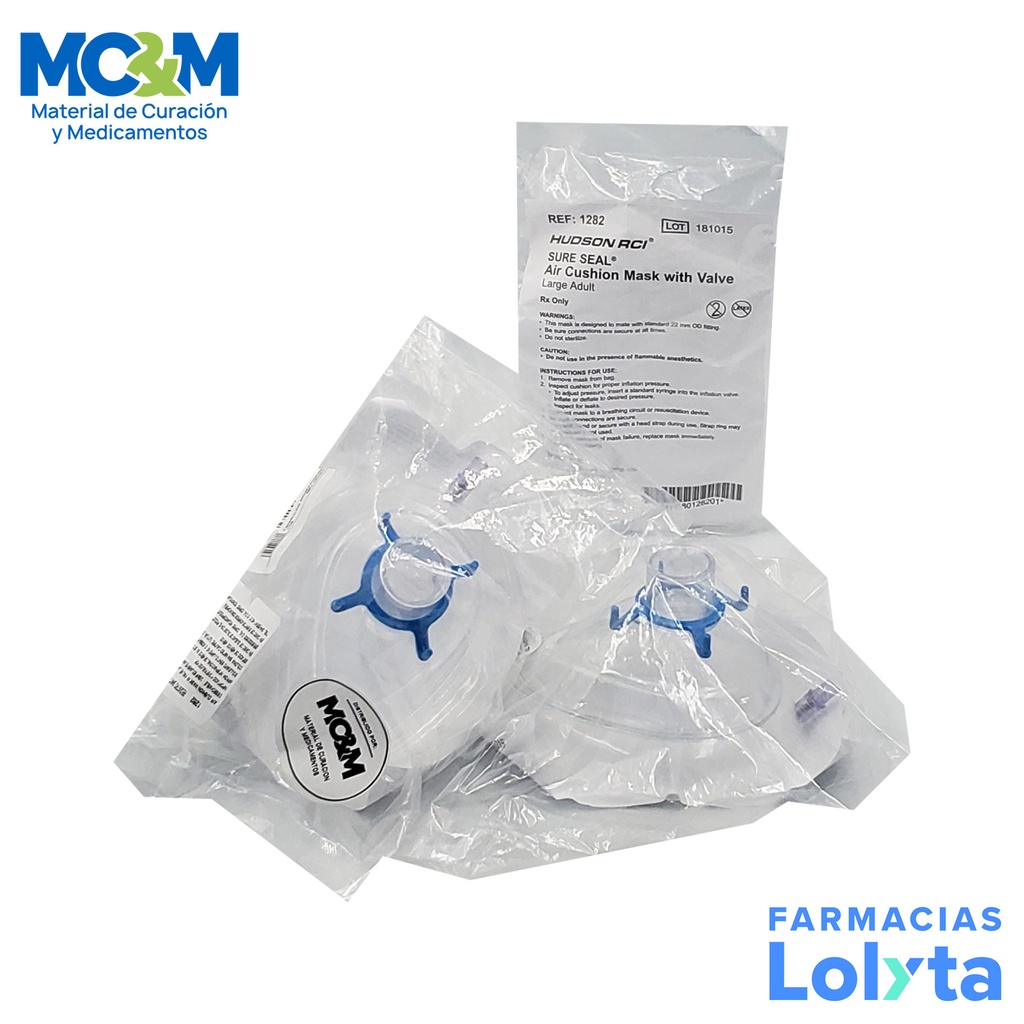 MASCARILLA PARA ANESTESIA #5 ADULTO GRANDE AZUL REF 1282 HUDSON