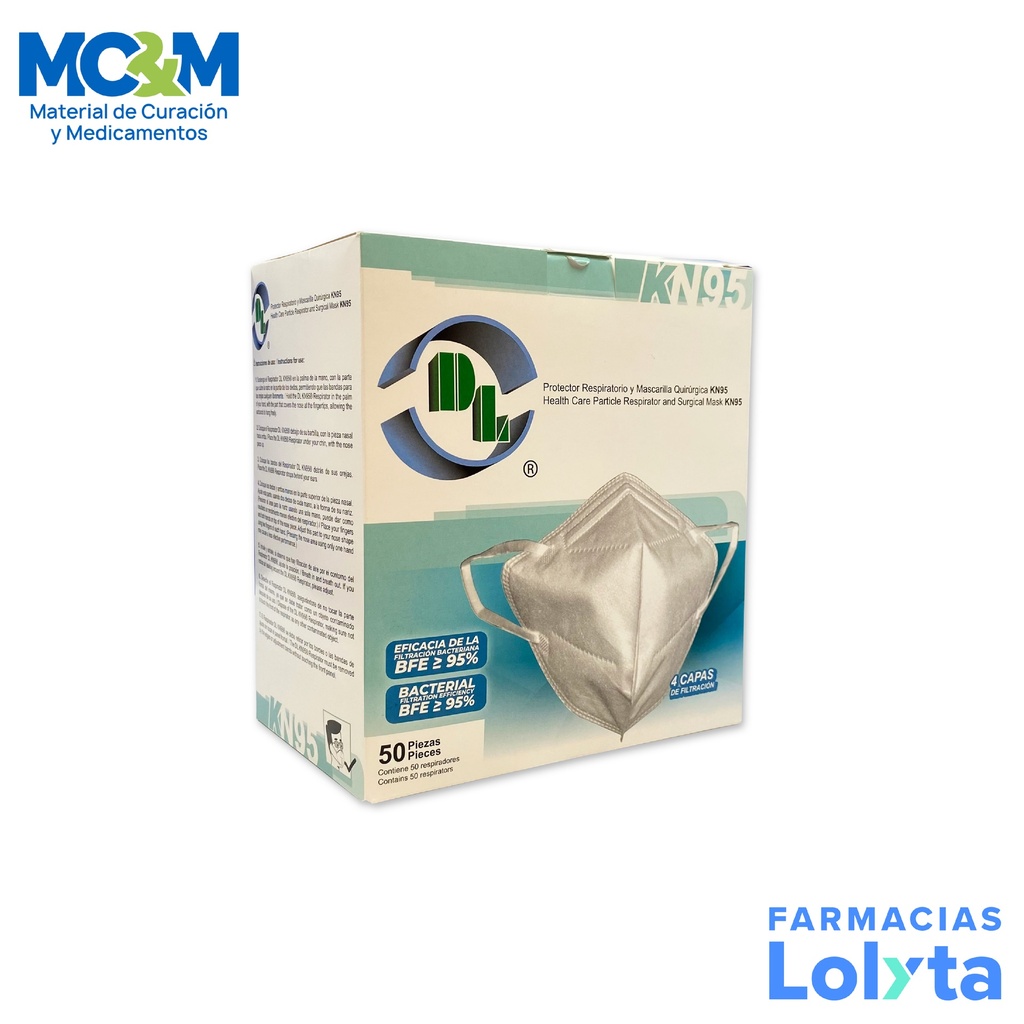 MASCARILLA PROTECTORA BLANCA KN95 C/50 PIEZAS DENTILAB