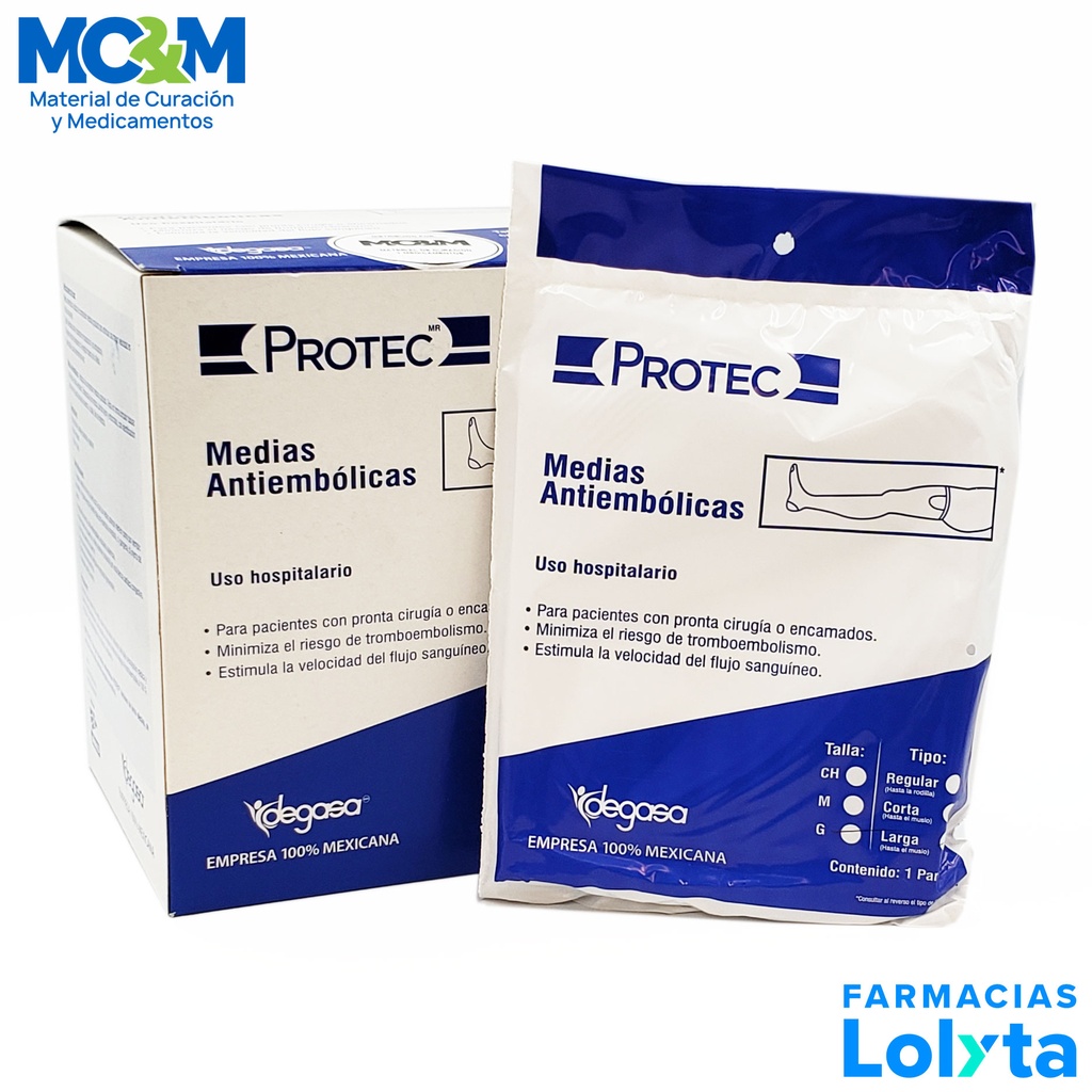 MEDIA ANTIEMBOLICA GRANDE LARGA AL MUSLO PROTEC DEGASA 1608900