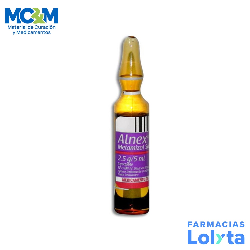 METAMIZOL SODICO SOL INY 2.5G 5ML C/50 AMPL ALNEX LAB PISA