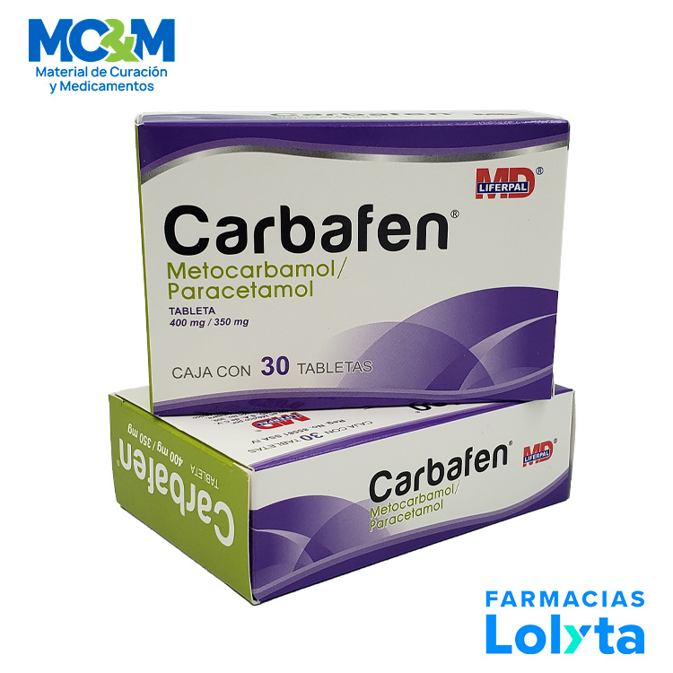 METOCARBAMOL PARACETAMOL 400/350 MG C/30 TAB CARBAFEN LAB LIFERPAL MD