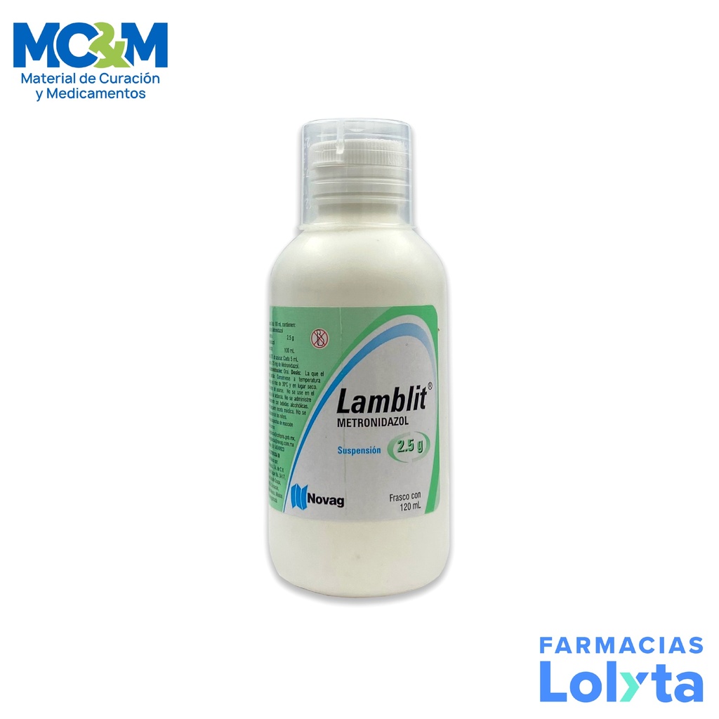 METRONIDAZOL SUSPENSION 2.5 G (125 MG) C/120 ML LAMBLIT NOVAG