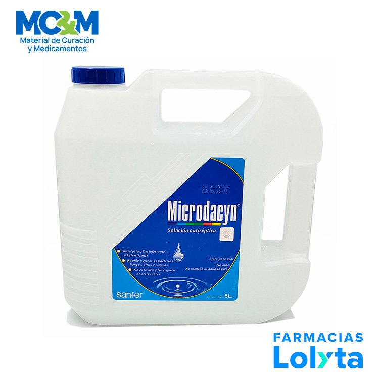 MICRODACYN 5 L SOL ESTERILIZANTE Y ANTISEPTICA DE SUPER OXIDACION LAB SANFER