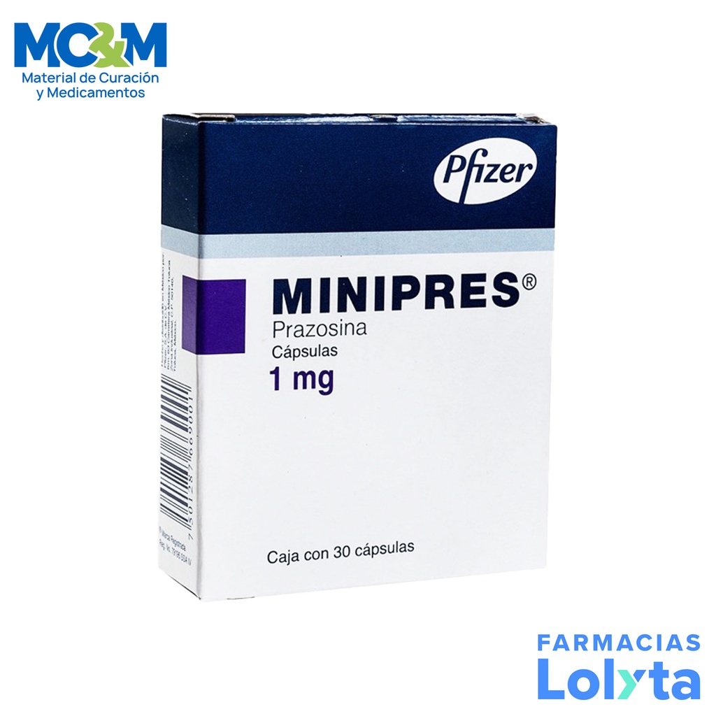 MINIPRES 1 MG C/30 CAP PRAZOSINA LAB PFIZER