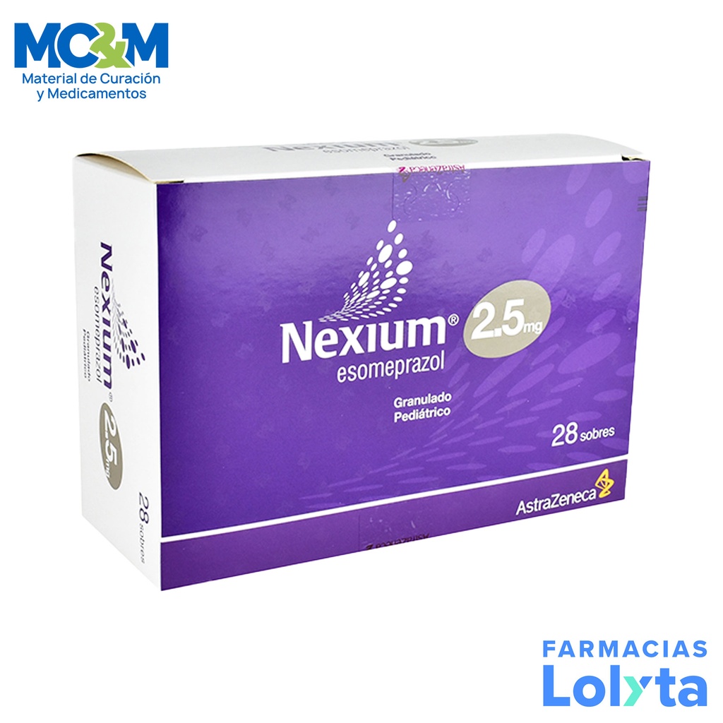 NEXIUM GRANULADO PEDIATRICO 2.5MG C/28 SOBRES ESOMEPRAZOL LAB ASTRA ZENECA