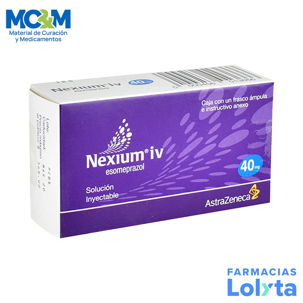 NEXIUM IV SOL INY 40 MG ESOMEPRAZOL LAB ASTRAZENECA