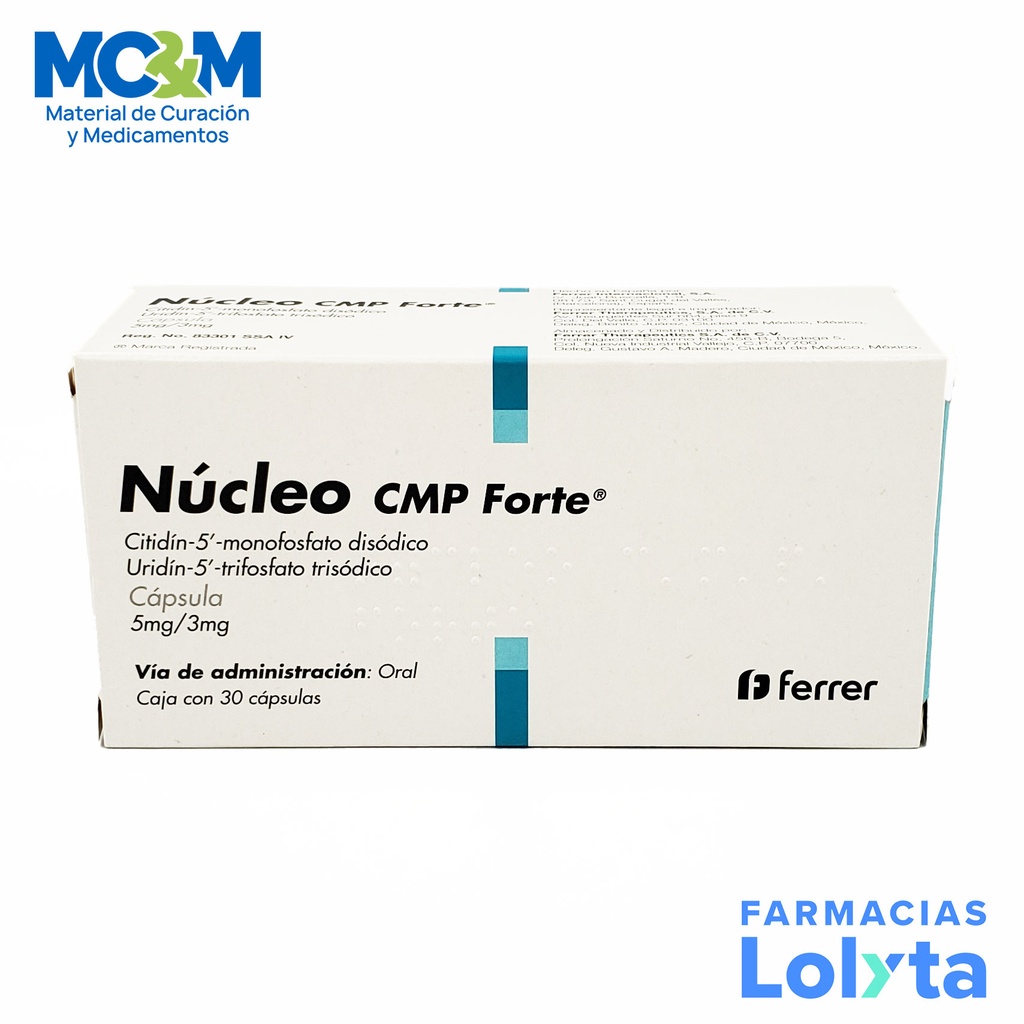 NUCLEO CMP FORTE 5MG/3MG C/30 CAP CITIDIN URIDIN LAB FERRER
