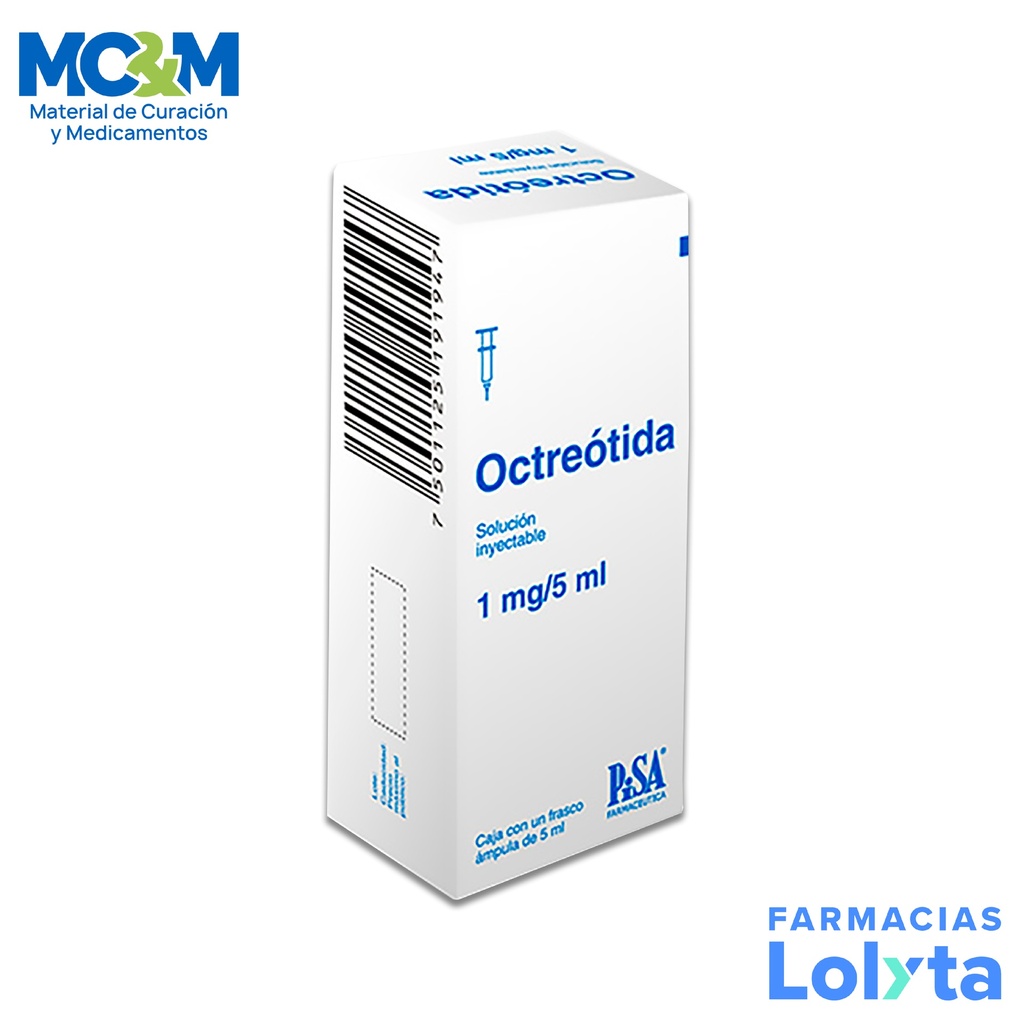 OCTREOTIDA SOL INY 1 MG/5 ML C/1 FCO AMP (RF)