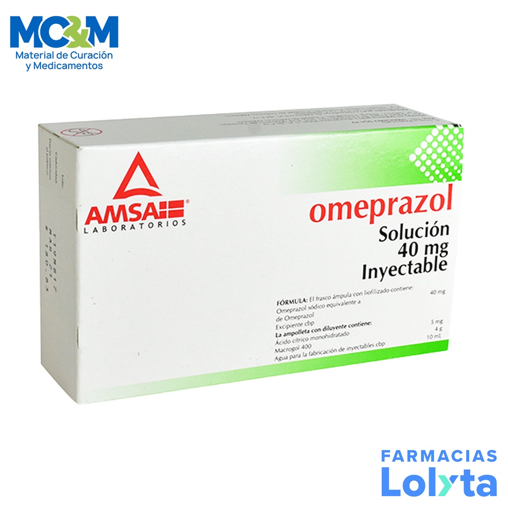 OMEPRAZOL SOL INY 40 MG/10 ML LAB AMSA